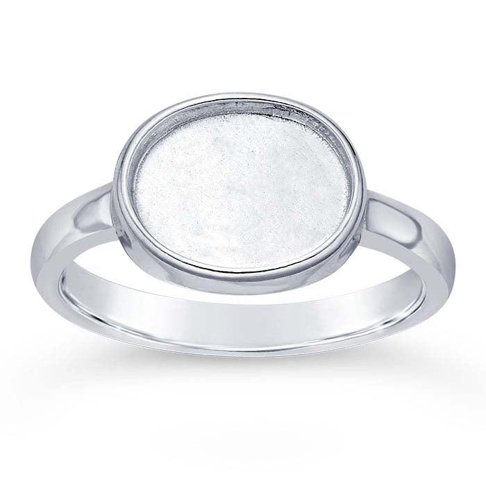 Sterling Silver 10 x Oval Cabochon Ring Mounting