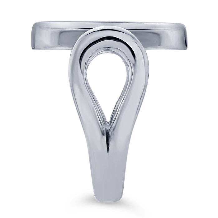 Sterling Silver Split-Shank 16 x 12mm Oval Cabochon Ring Mounting
