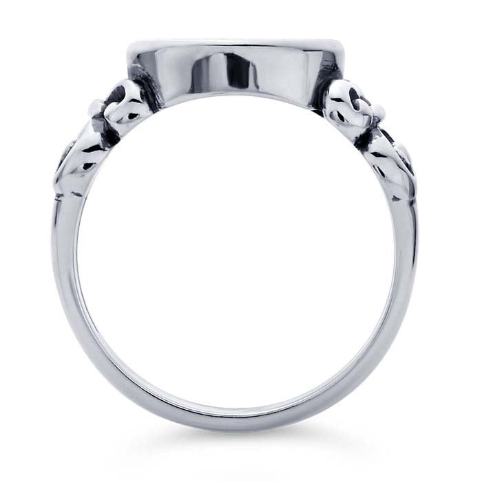Sterling Silver Swirl 10mm Round Cabochon Ring Mounting