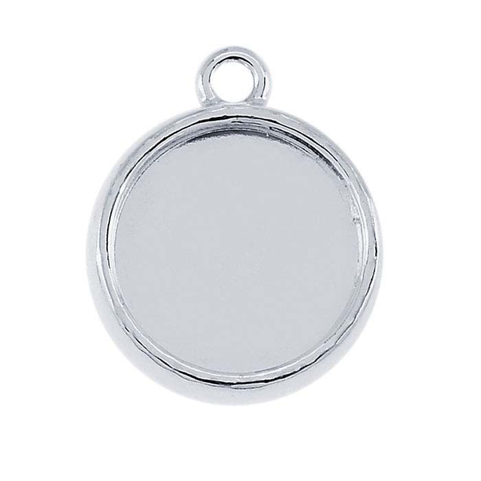 Sterling Silver 10mm Round Double-Sided Component Mounting