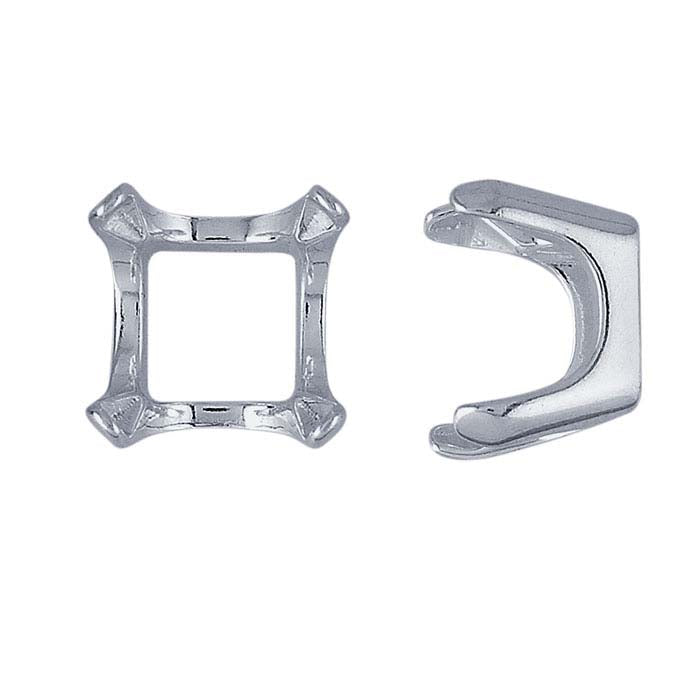 Sterling Silver 12mm Cushion ReadySet™ 4-Prong Setting