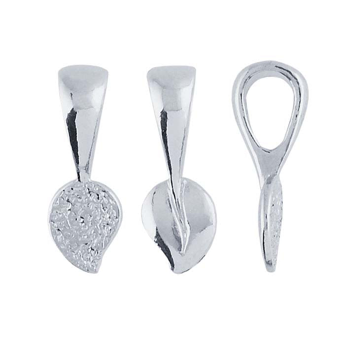 Sterling Silver Leaf Glue-On Bail