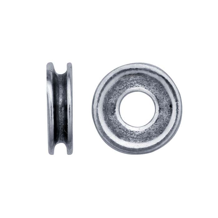 Sterling Silver 6 x 1.7mm Grooved Bead