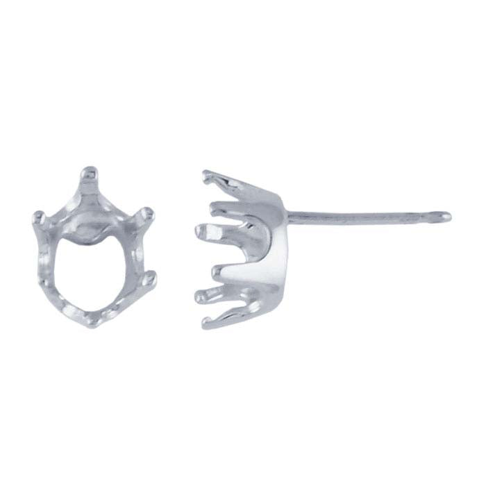 Sterling Silver Oval ReadySet™ Post Earring Mounting