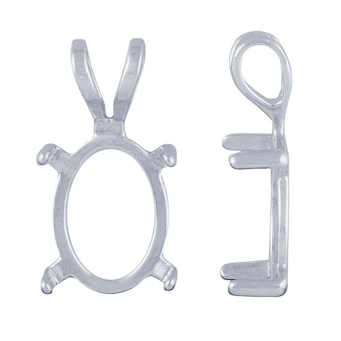 Sterling Silver 18 x 13mm Oval Pendant Mounting