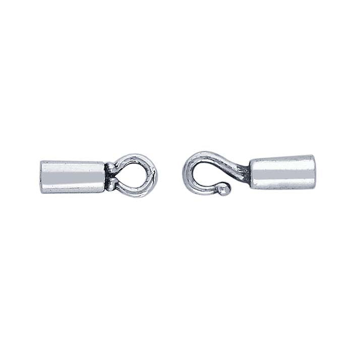 Sterlingsilber 25,2 x 4,6 mm Rohr-Endhaken- und Ösenverschluss