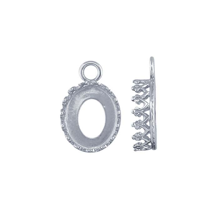 Sterling Silver 10 x 8mm Oval Gallery Wire Cabochon Component Mounting