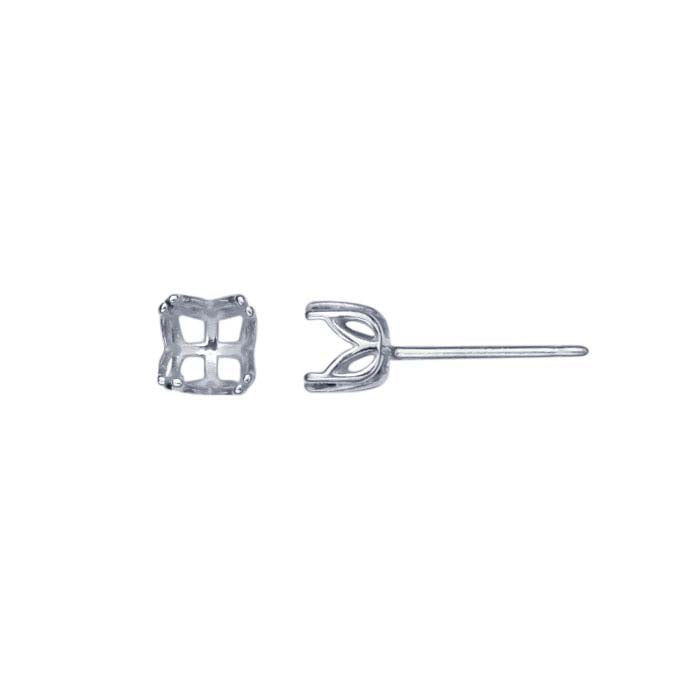 Sterling Silver 5mm Pre-Notched Round Post Earring Mounting