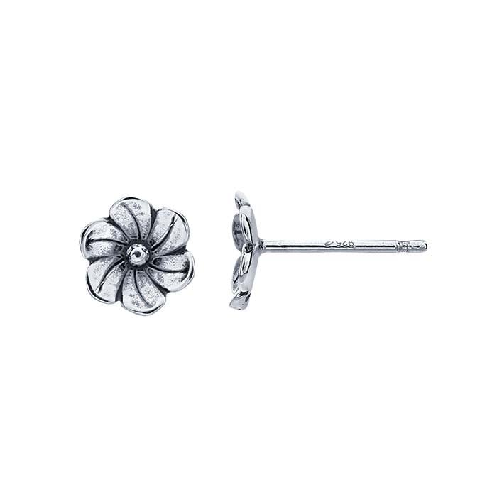 Sterling Silver Flower Post Earring