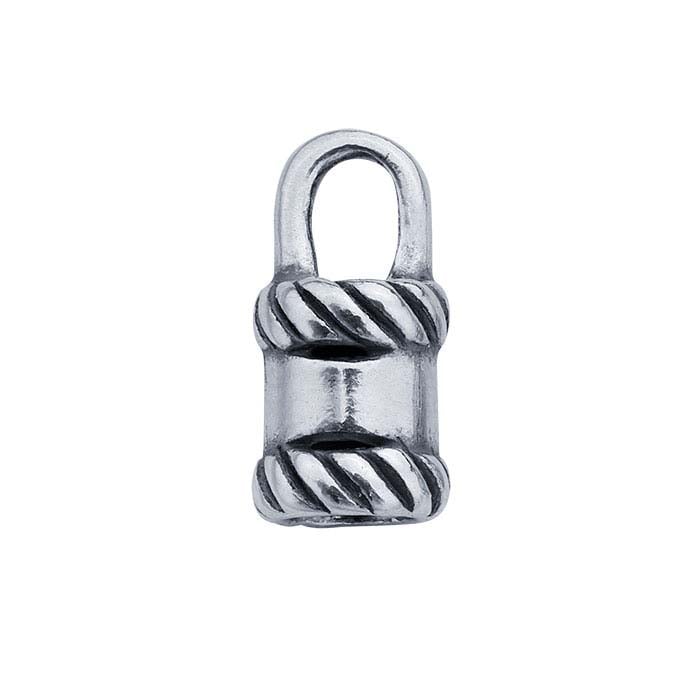 Sterling Silver Rope-Edge Crimp-Style End Cap