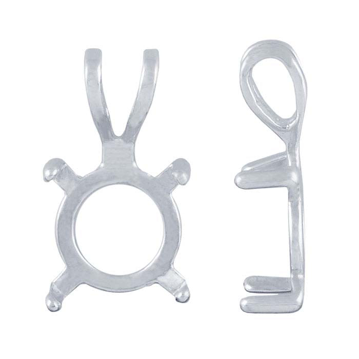 Sterling Silver 12mm Round Pendant Mounting