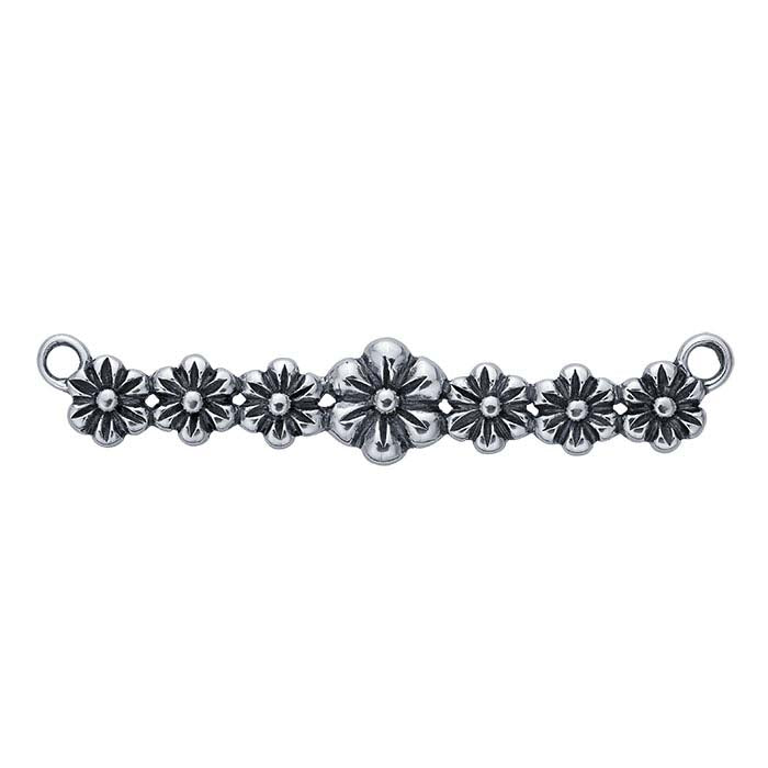 Sterling Silver Flowers Festoon Pendant