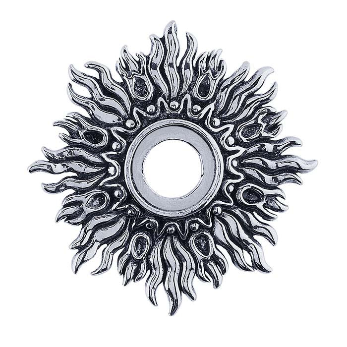 Sterling Silver 12mm Round Sunburst Pendant Mounting