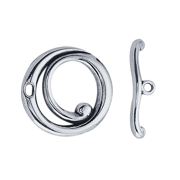 Sterling Silver 20 x 22.1mm Swirl Toggle Clasp