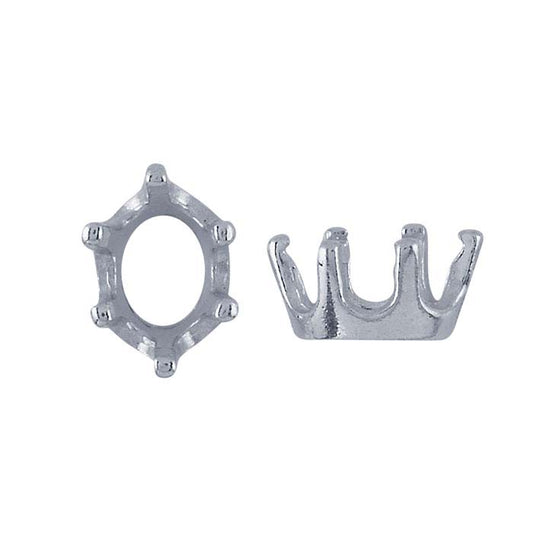 Sterling Silver 7 x 5mm Oval ReadySet™ 6-Prong Setting