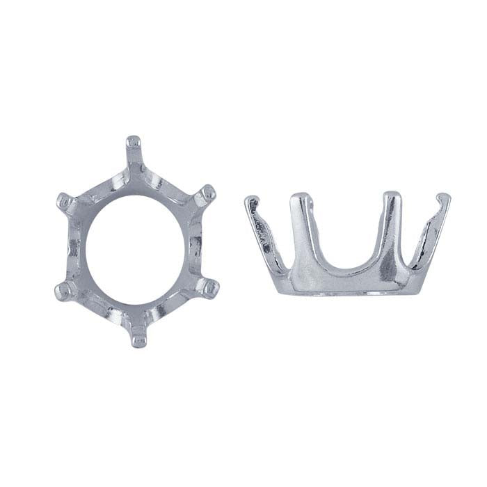 Sterling Silver 12 x 10mm Oval ReadySet™ 6-Prong Setting