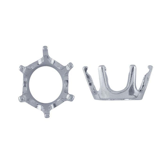 Sterling Silver 12 x 10mm Oval ReadySet™ 6-Prong Setting