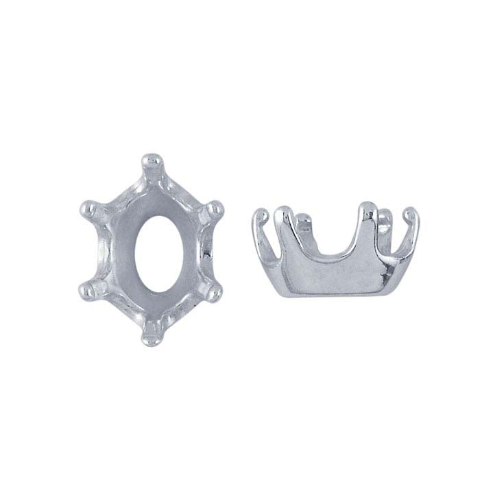 Sterling Silver 9 x 7mm Oval ReadySet™ 6-Prong Setting
