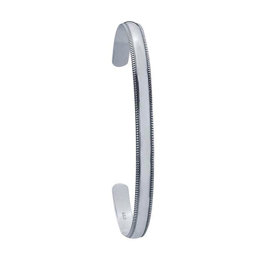 Sterling Silver Millgrain Edge Cuff Bracelet