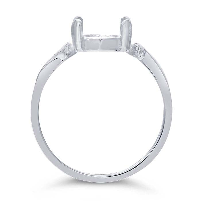 Sterling Silver 10 x 8mm Oval Cabochon Ring Mounting