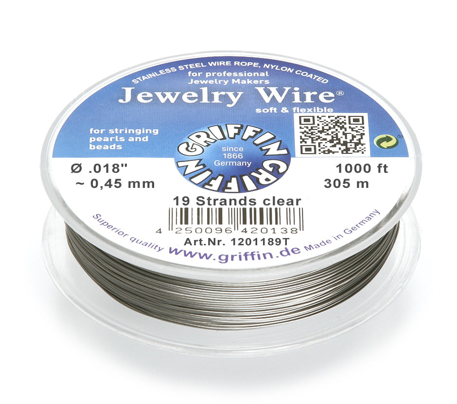 Griffin™ Jewelry Wire – 19 or 49 -Strand Clear Beading Wire for Professional Stringing