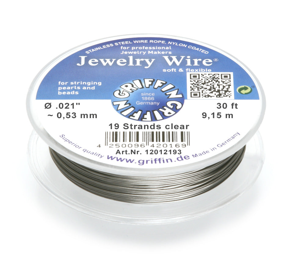 Griffin™ Jewelry Wire – 19 or 49 -Strand Clear Beading Wire for Professional Stringing