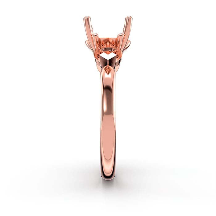 14K Rose Gold Round & Pear Stone Ring Mounting