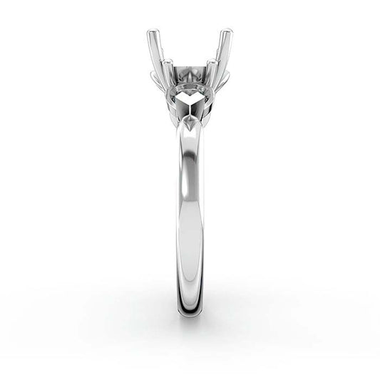 18K White Gold Round & Pear Stone Ring Mounting