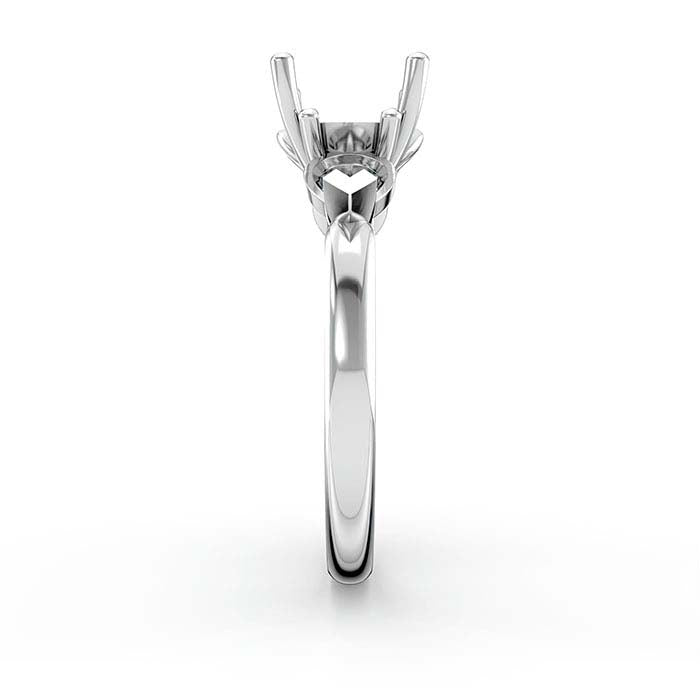 18K White Gold Round & Pear Stone Ring Mounting