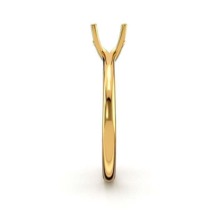 14K Yellow Gold 6.5mm Round Solitaire Stone Ring Mounting