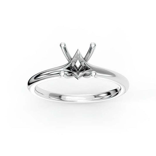 18K White Gold 6.5mm Round Solitaire Stone Ring Mounting