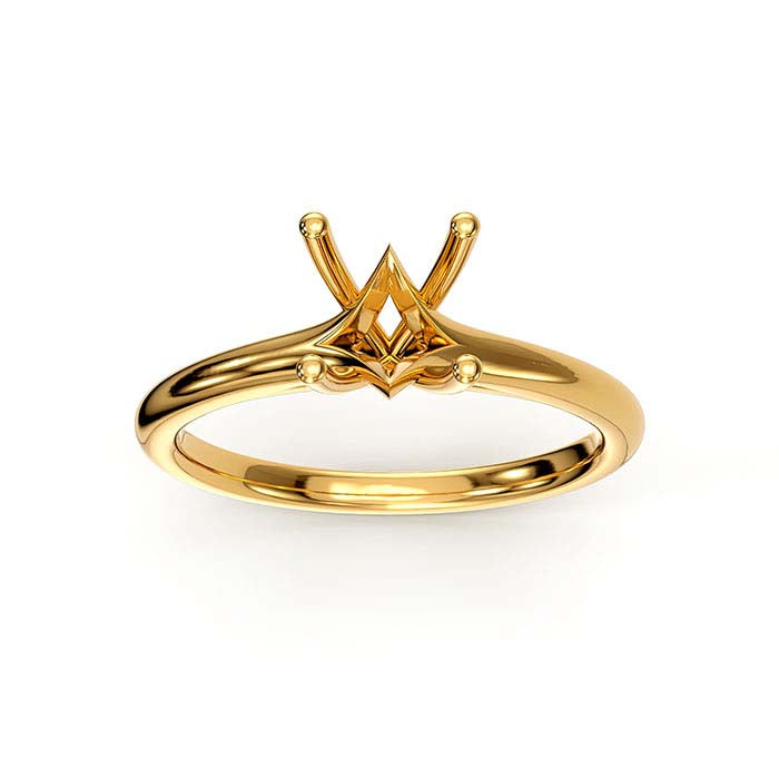 18K Yellow Gold 6.5mm Round Solitaire Stone Ring Mounting