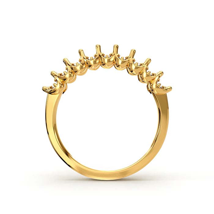 14K Yellow Gold 4 x 2.5mm Oval Nine Stone Ring Mounting