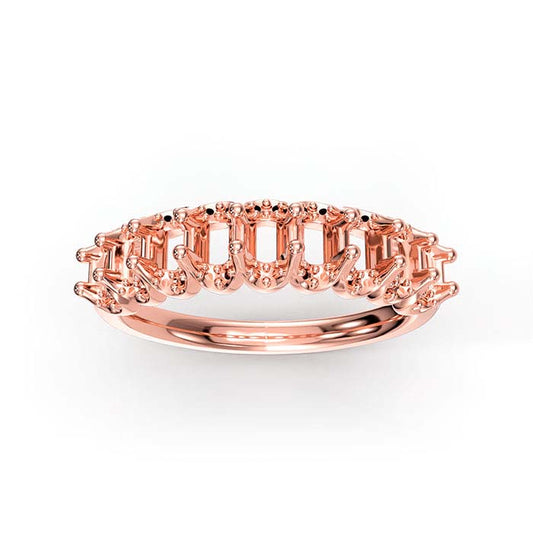 18K Rose Gold 4 x 2.5mm Oval Nine Stone Ring Mounting