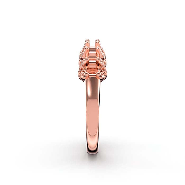 18K Rose Gold 4 x 2.5mm Oval Nine Stone Ring Mounting