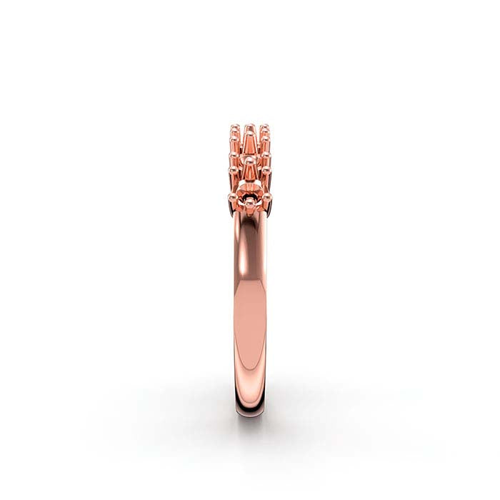 14K Rose Gold 2.5mm Round Seven Stone Ring Mounting
