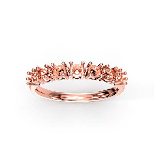 14K Rose Gold 2.5mm Round Seven Stone Ring Mounting