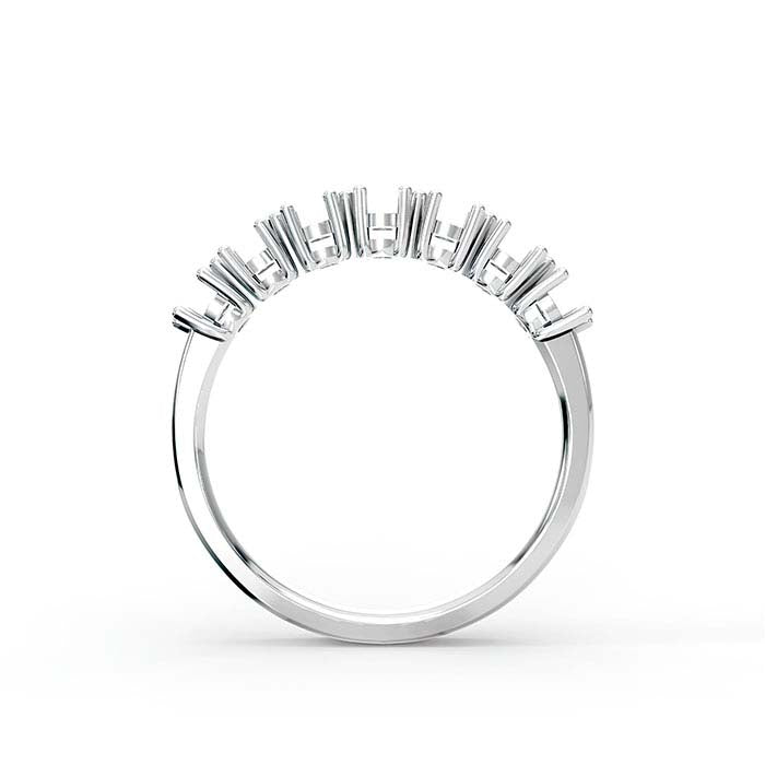 14K White Gold 2.5mm Round Seven Stone Ring Mounting