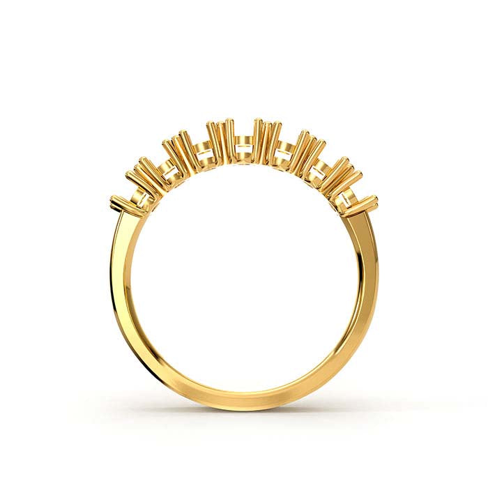14K Yellow Gold 2.5mm Round Seven Stone Ring Mounting