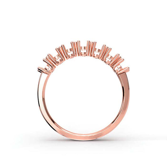 18K Rose Gold 2.5mm Round Seven Stone Ring Mounting