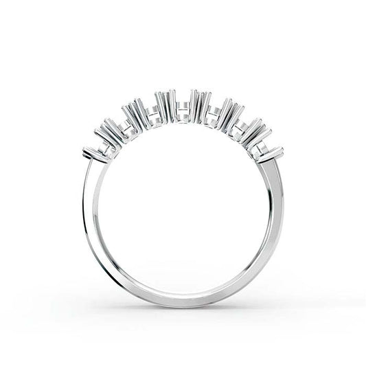 18K White Gold 2.5mm Round Seven Stone Ring Mounting