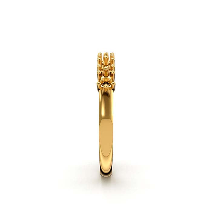 18K Yellow Gold 2.5mm Round Seven Stone Ring Mounting