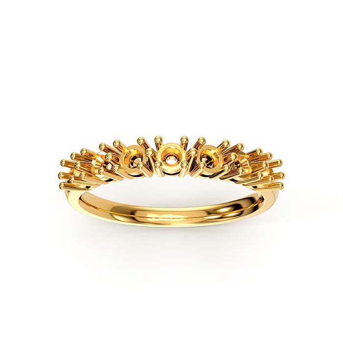 18K Yellow Gold 2.5mm Round Seven Stone Ring Mounting
