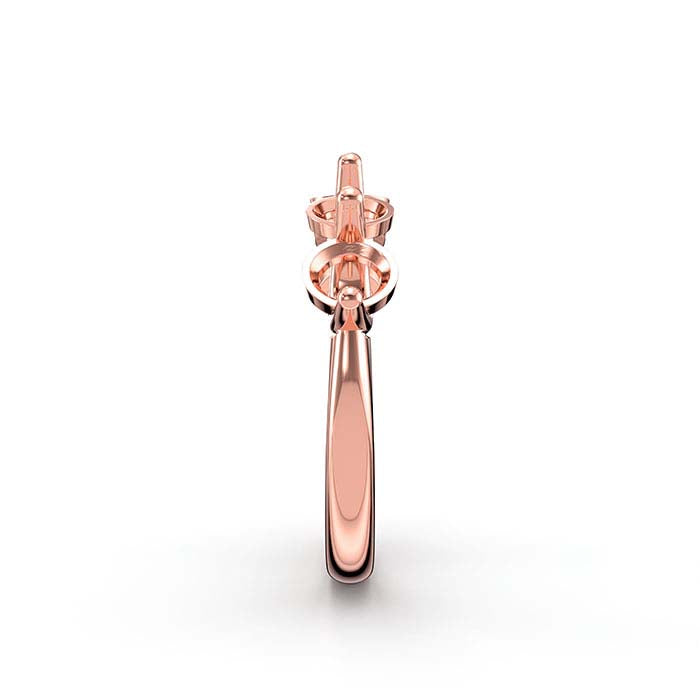 14K Rose Gold 5mm Round Five Stone Ring Mounting