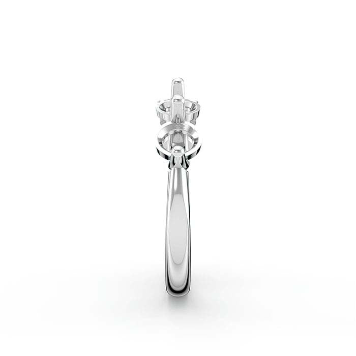 14K White Gold 5mm Round Five Stone Ring Mounting