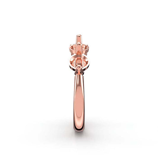 18K Rose Gold 5mm Round Five Stone Ring Mounting