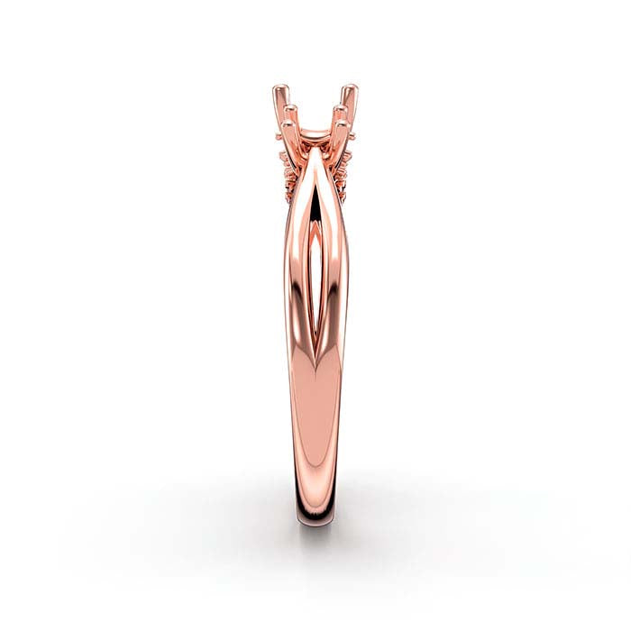 18K Rose Gold Round Multi Stone Ring Mounting