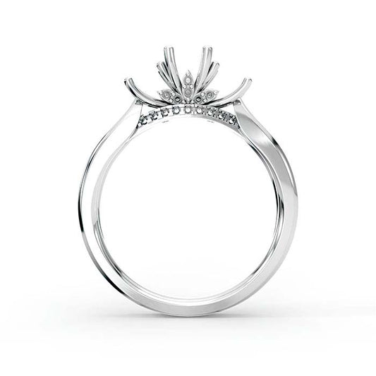 18K White Gold Round Multi Stone Ring Mounting