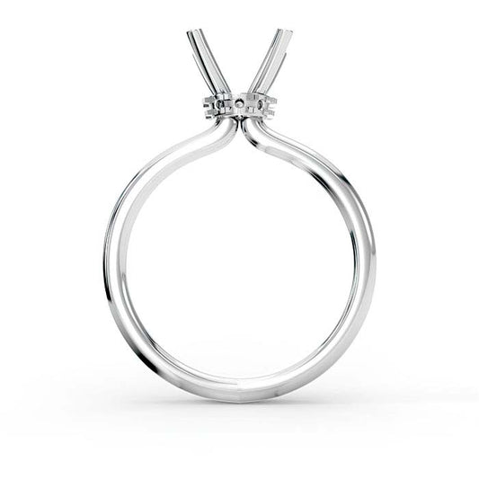 18K White Gold 6.5mm Round Halo Stone Ring Mounting