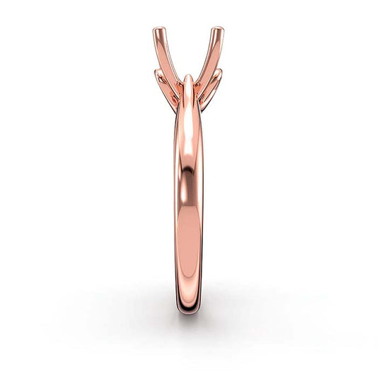 14K Rose Gold 8mm Round Solitaire Stone Ring Mounting